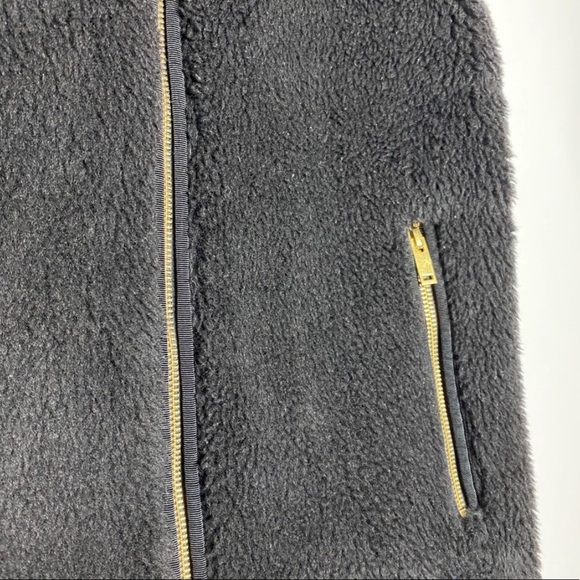 J. Crew Faux Fur Shearling Vest XS Black - Picture 9 of 10